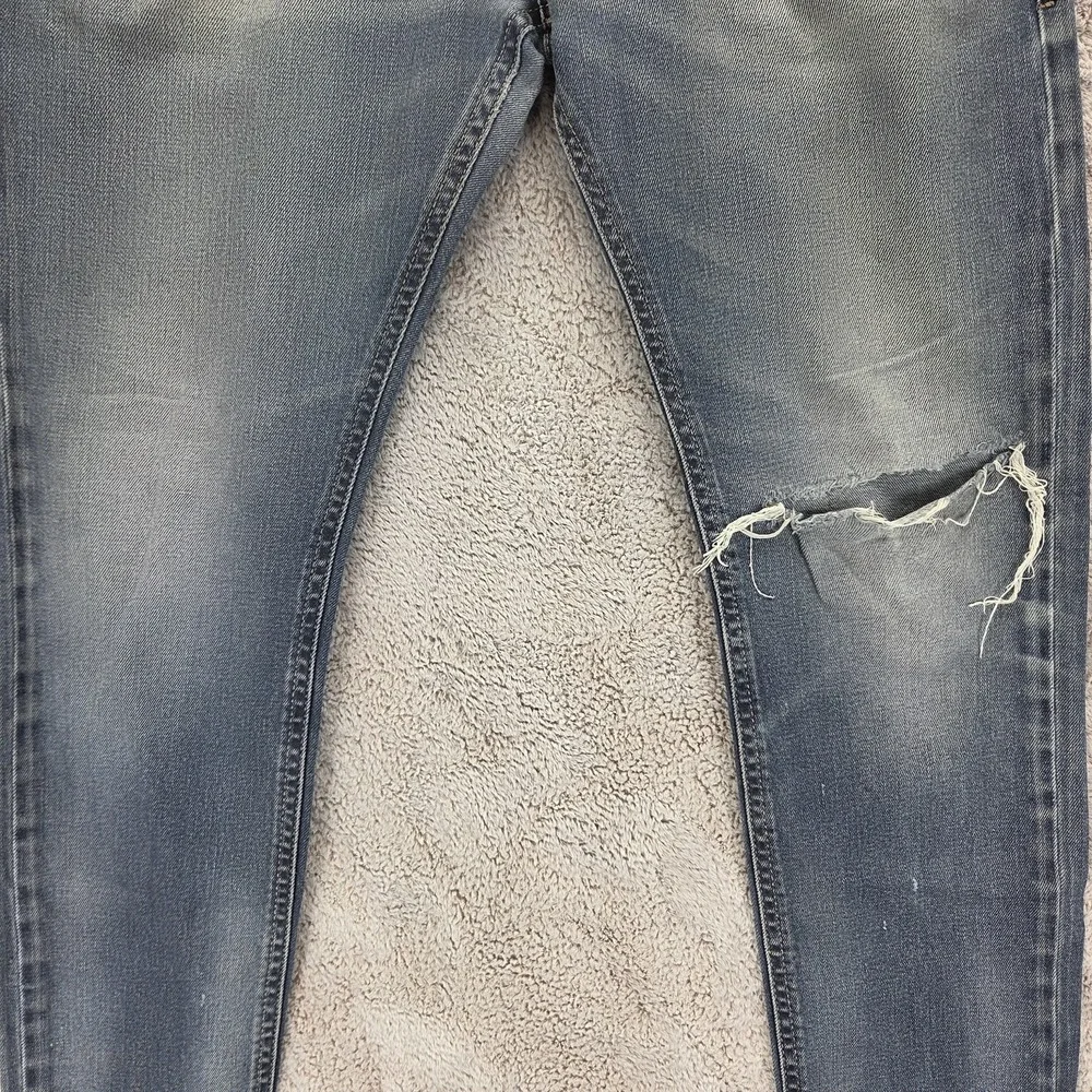 Diesel Jeans Mens 33x32 Blue Thommer Slim Skinny Zip Thrashed Altered Hem 084KW